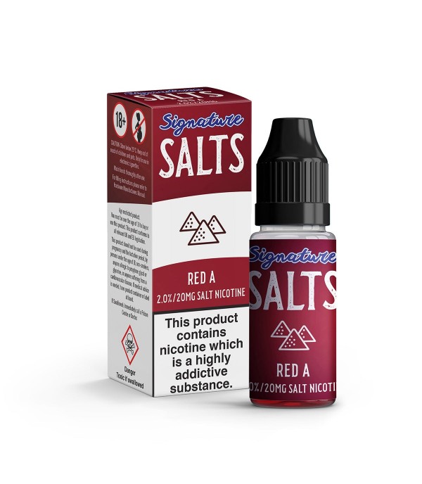 Red A By Signature Salts 10 x 10ML E Liquid 50VG Vape 20MG Juice