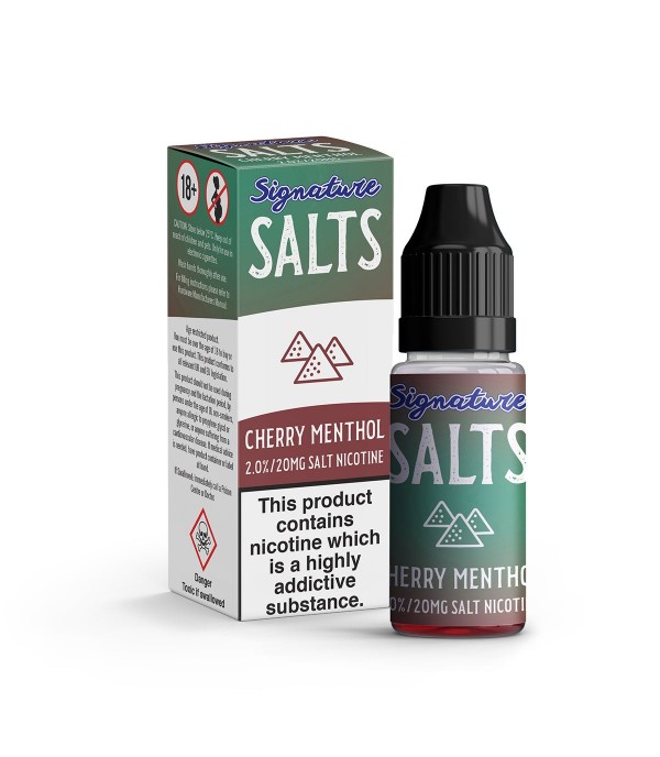 Cherry Menthol By Signature Salts 10 x 10ML E Liquid 50VG Vape 20MG Juice