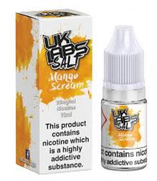 UK LABS NIC SALT MANGO SCREAM 10ML TPD 20MG E LIQUID JUICE MULTIBUY