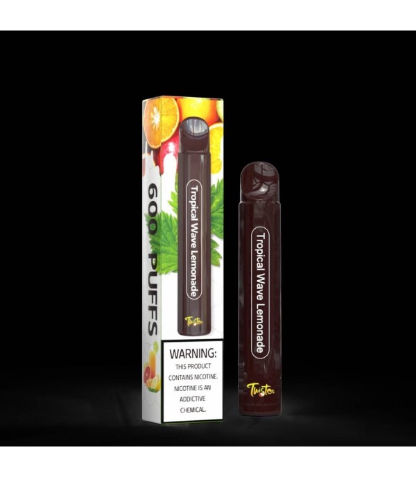 Tropical Wave Lemonade By Twister | 20MG/2% Nic Salt | 600 Puffs | Disposable Vape Pen Pod Device