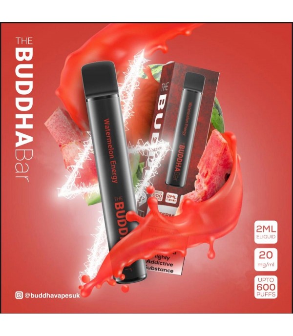 Watermelon Energy By Buddha Bar Disposable Vape | 600 Puff | 20MG Nic Salt