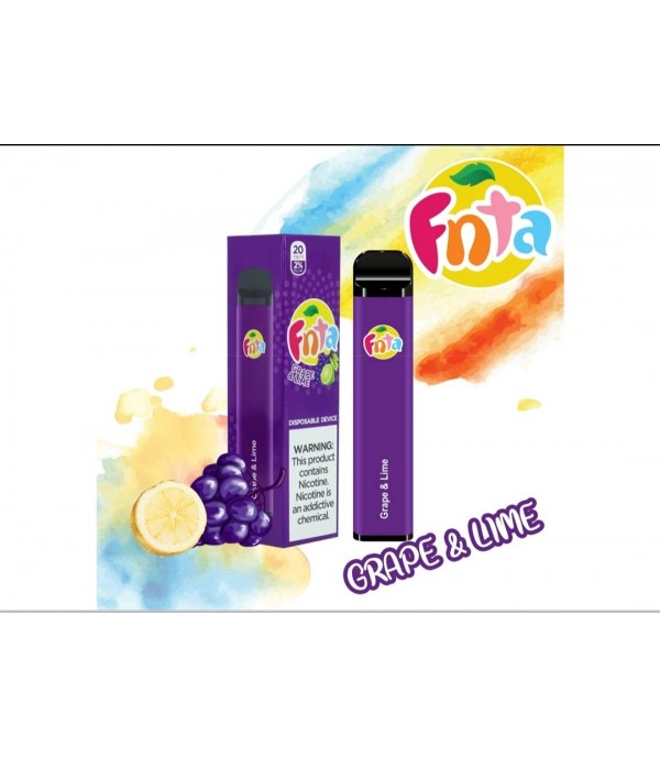 Grape & Lime By Fnta | Disposable Vape Pen Pod Device | 600 Puffs | 20MG/2% Nic Salt