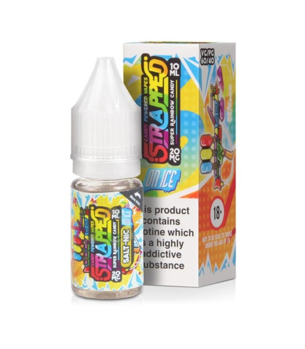 Super Rainbow Candy On Ice By Strapped Nic Salt 10ML E Liquid 60VG Vape 10MG/20MG Juice