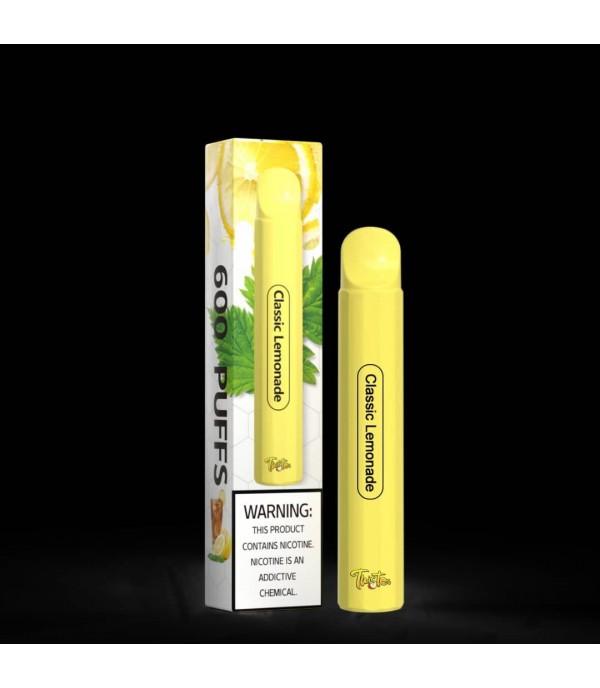 Classic Lemonade By Twister | 20MG/2% Nic Salt | 600 Puffs | Disposable Vape Pen Pod Device