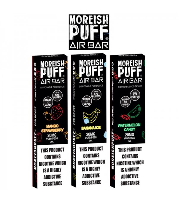 MOREISH PUFF AIR BAR DISPOSABLE POD 575 PUFFS 20MG E LIQUID