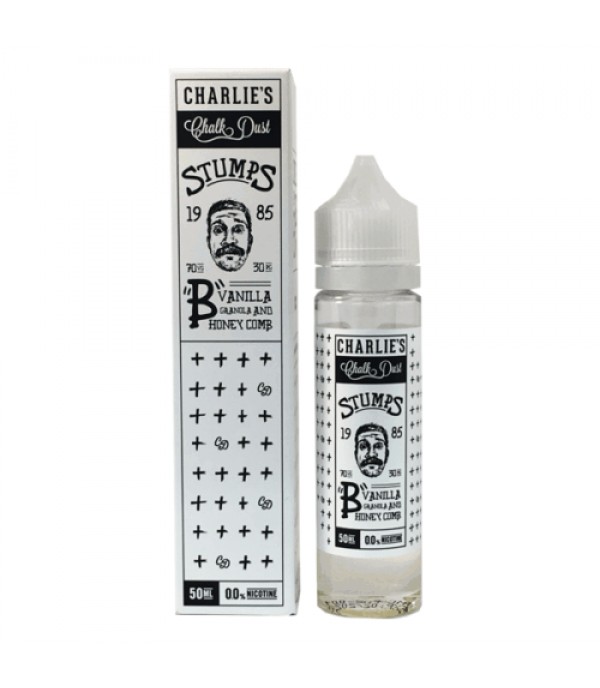 “B” STUMPS BY CHARLIE’S CHALK DUST 50ML GENUINE E-LIQUID 70VG 30PG