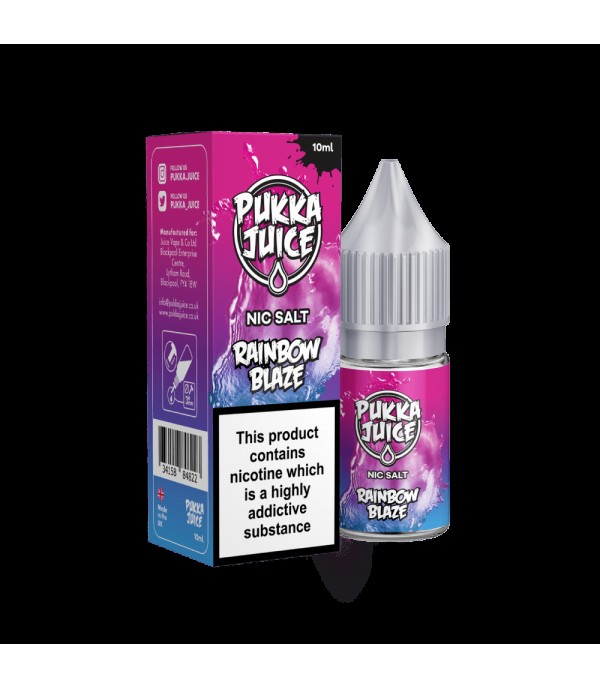 Rainbow Blaze by Pukka Juice Nicotine Salt, 10ML E Liquid, 10MG/20MG Juice, 50VG Vape