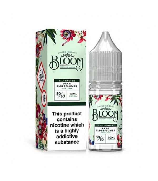 Pear Elderflower By Bloom Nic Salts 10ML E Liquid 50VG Vape 10MG/20MG Juice