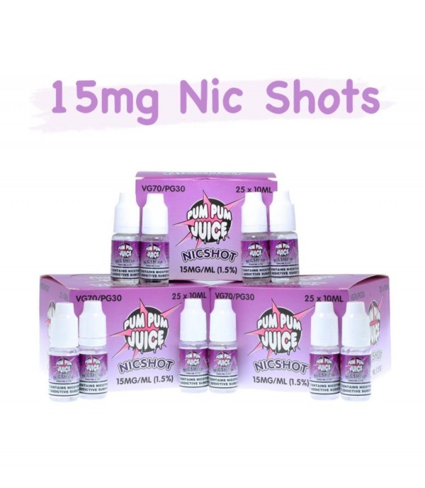 Pum Pum 15mg Nic Shot 70vg 30pg - X5/X10/X25 - Multibuy